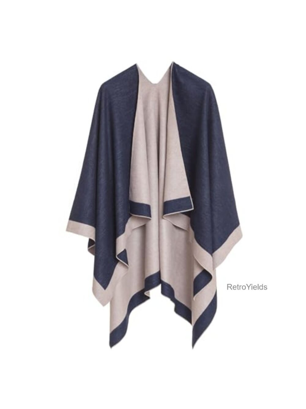 Shawl Wrap Poncho Ruana Cape 100% Viscose Travel Flight Cruise Cardigan